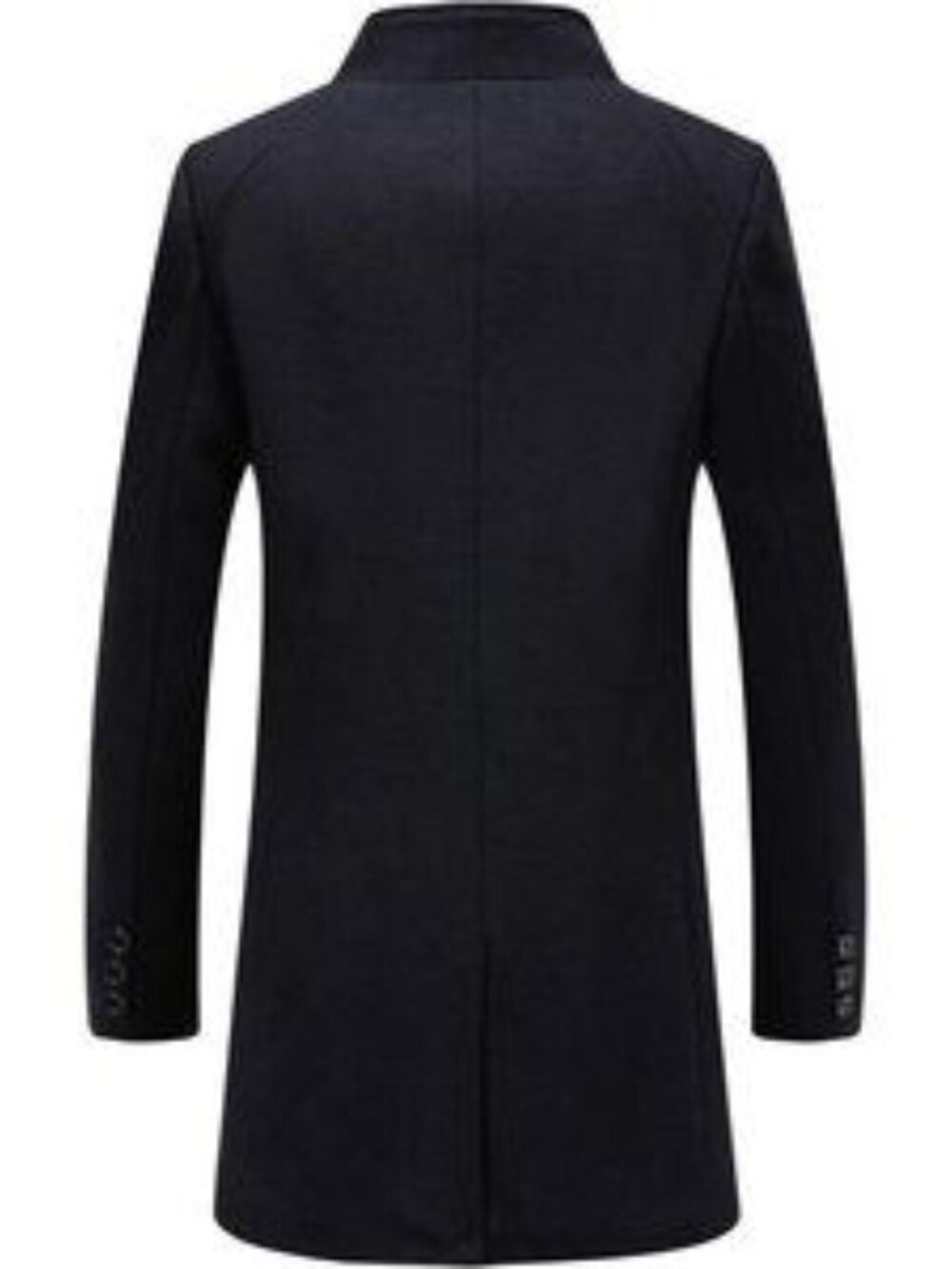 Aptro Men's Wool Trench Coat Winter Business Jacket Overcoat With Scarf- Black - Picture 2 of 6